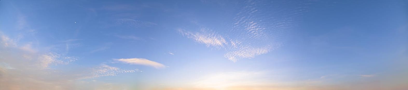 Panorama sky and clouds In the evening