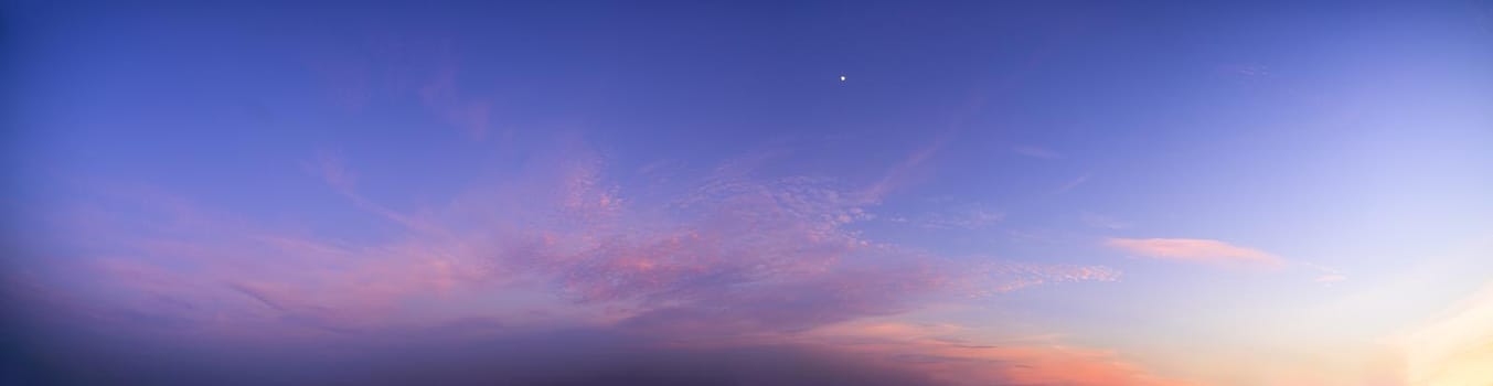 Panorama sky and clouds In the evening