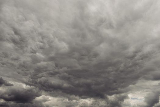 Dark clouds on sky before rainy and storm - image
