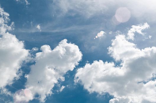 Incredibly wonderful lush cumulus clouds against a blue sky - Image