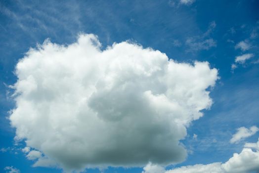 Blue summer sky white cumulus clouds background -image