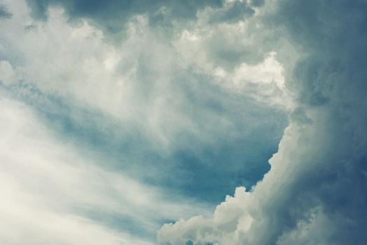 The sky was overcast with clouds before the rain is heavy. - Image toned