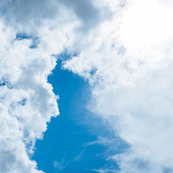 Incredibly beautiful clouds against a sunny blue sky. - Image