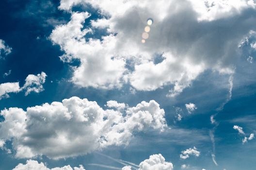 Incredibly wonderful lush cumulus clouds against a blue sky - Image