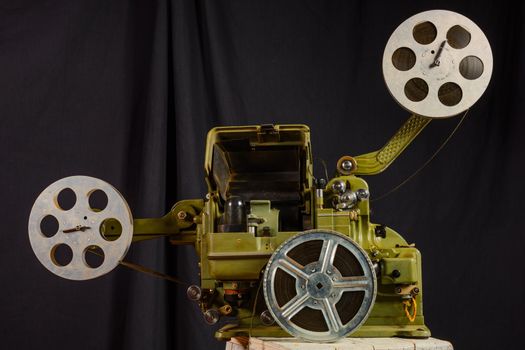 photo of an old war movie projector