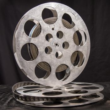 Movie reel on a black background
