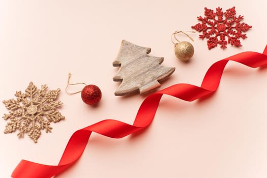 Christmas composition. Christmas gifts, Flat lay, top view.