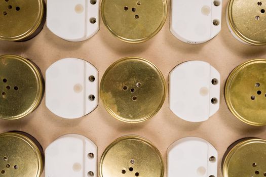 Speakers or microphones from vintage phones in paper stencil
