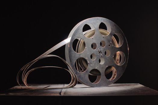 Movie reel on a black background