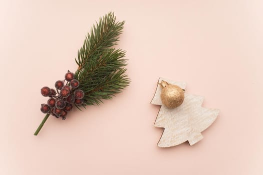 Christmas composition. Christmas gifts, Flat lay, top view.