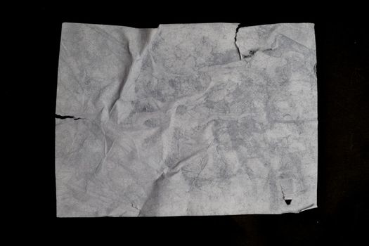 Wet white paper glued to the wall. Wet paper texture. - image