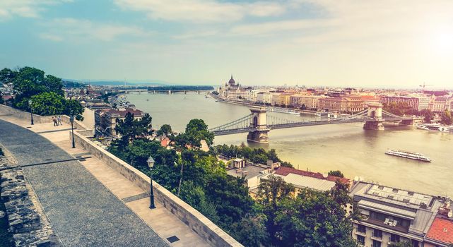 picturesque view on Budapest and Danube