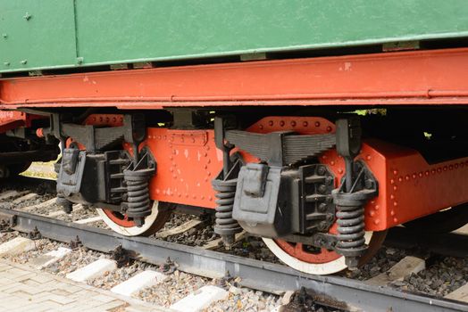 Wheels and wheel two-axle truck heavy railway freight car.