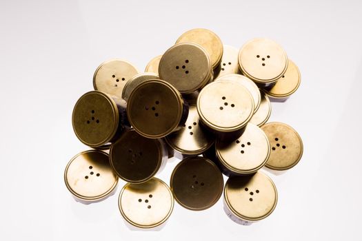 Speakers or microphones from vintage phones on a white background. - image