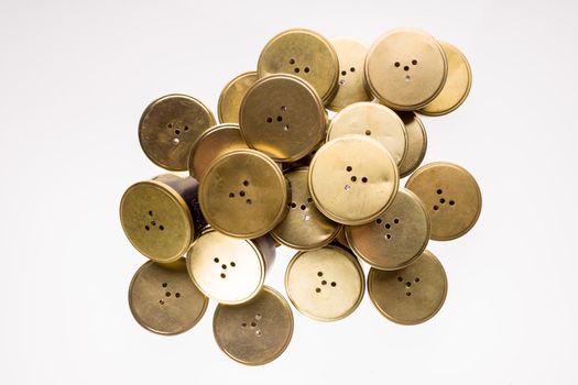 Speakers or microphones from vintage phones on a white background. - image