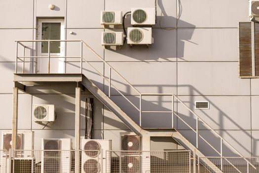 air condition outdoor unit compressor install outside the building.