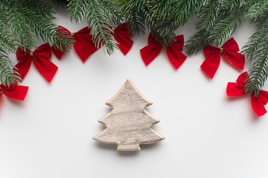 Christmas composition. Christmas gifts, Flat lay, top view.