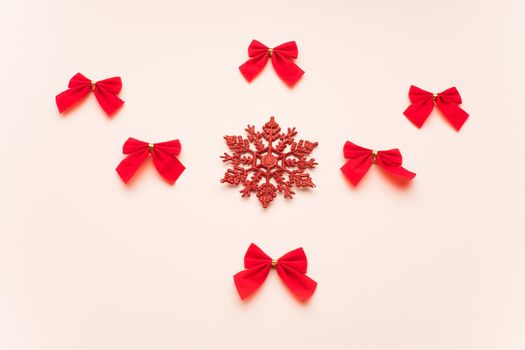 Christmas composition. Christmas gifts, Flat lay, top view.