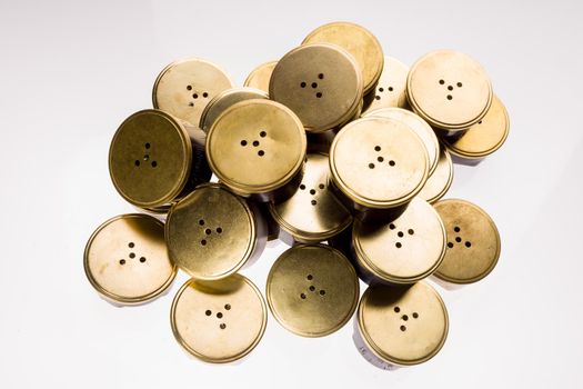 Speakers or microphones from vintage phones on a white background. - image