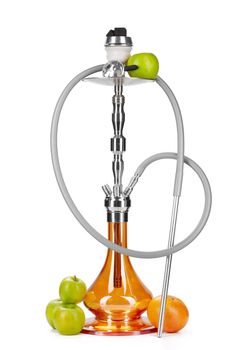 Hookah with fruits isolated on white background