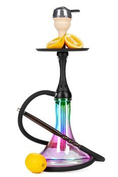 Hookah with fruits isolated on white background