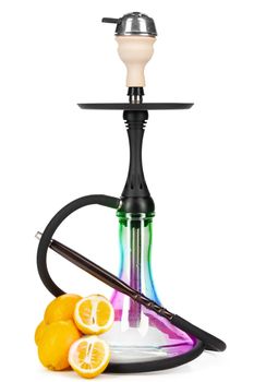 Hookah with fruits isolated on white background