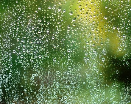 water droplets on glass window