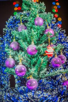 Isolated Christmas tree. santa