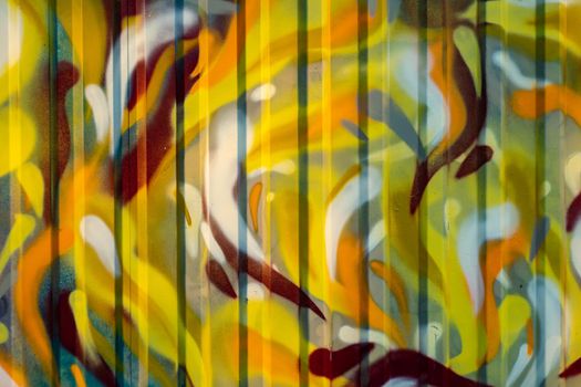 abstract pattern on an iron fence - image