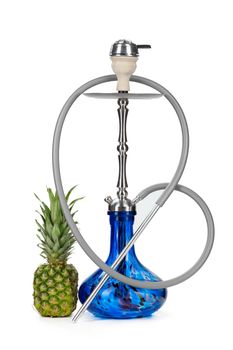 Hookah with fruits isolated on white background