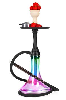 Hookah with fruits isolated on white background