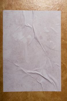 Wet white paper glued to the wall. Wet paper texture. - image