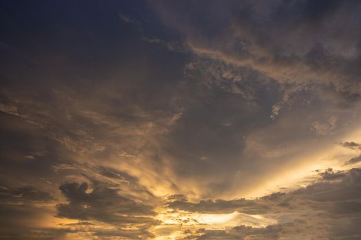 Clouds and sky, evening sun