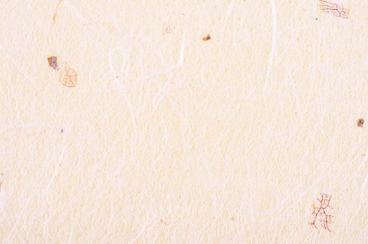 Yellow hand made rough rice mulberry paper with dry leaf texture background and wallpaper
