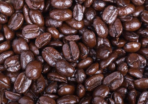 close up Roasted Coffee Beans background texture