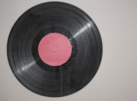 vinyl record on gray background.