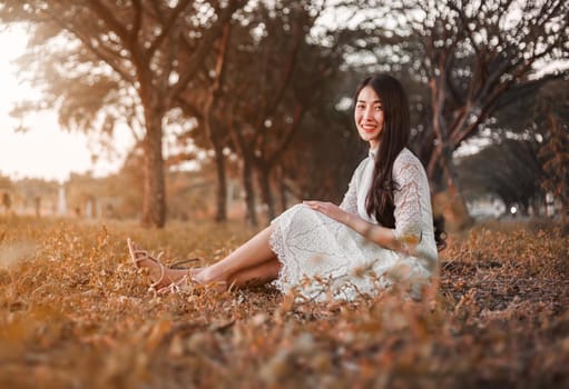 portrait of beautiful woman in the park