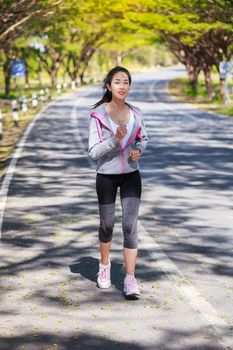 fitness woman running in the park