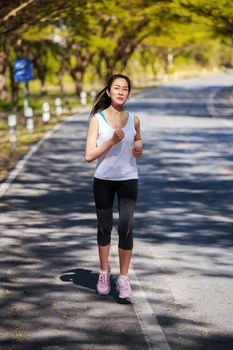 fitness woman running in the park