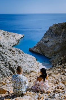 Beautiful beach called Seitan limania on Crete, Greece Europe