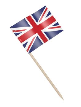 United Kingdom small paper flag, isolated on white background