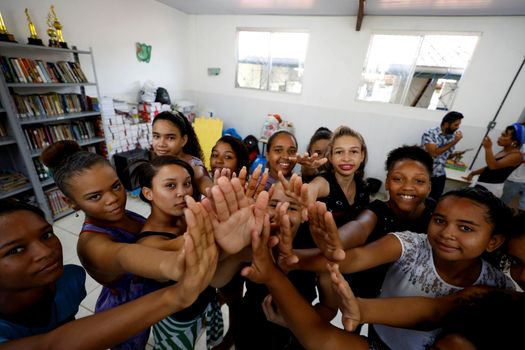 lauro de freitas, bahia, brazil - august 21, 2019: public school students are seen in a classroom in the city of lauro de Freitas.