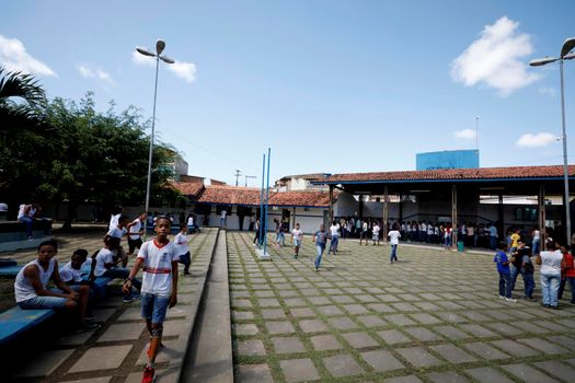 lauro de freitas, bahia, brazil - august 21, 2019: public school students are seen in a classroom in the city of lauro de Freitas.