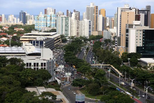 salvador, bahia, brazil - august 29, 2016: Aerial view of residential and commercial buildings in the Itaigara neighborhood in Salvador. In the image you can also see Avenida ACM.