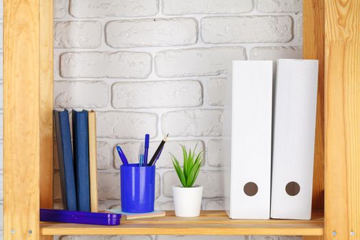 Education, studing and back to school concept Creative desk with stationery