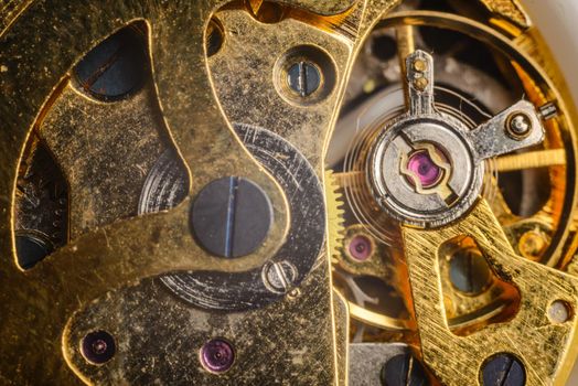 Background with metal cogwheels a clockwork. Conceptual photo for your successful business design. Macro