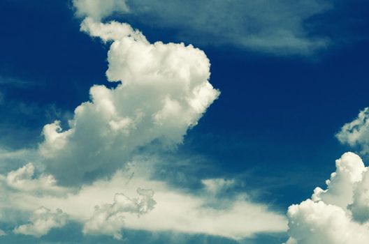 Incredibly wonderful lush cumulus clouds against a blue sky - Image