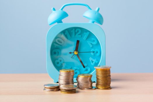 Money coin stack growing graph, business and money concept