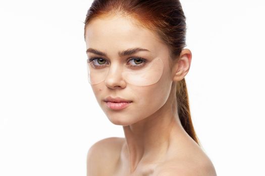 woman with clean skin collagen facial health care close-up. High quality photo
