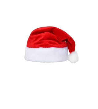 Santa Claus red hat isolated on white background. Red christmas hat or cap isolated on white